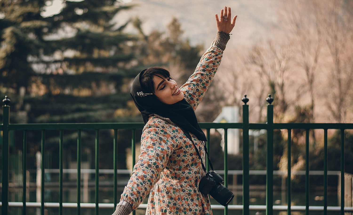 An introvert enjoys her own company