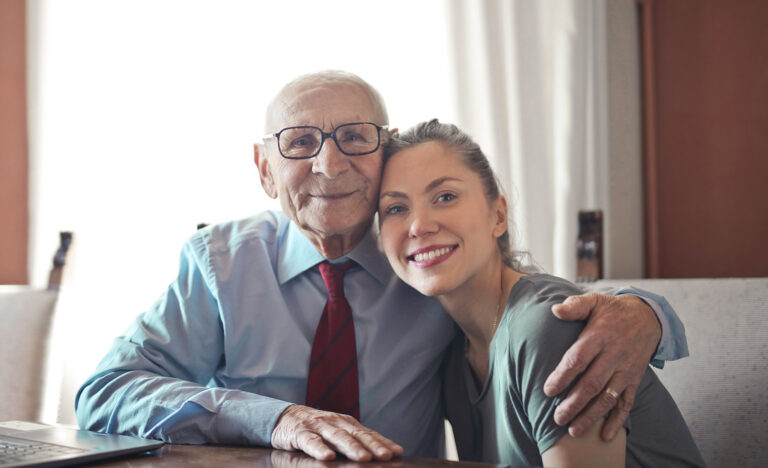An introvert with her grandfather