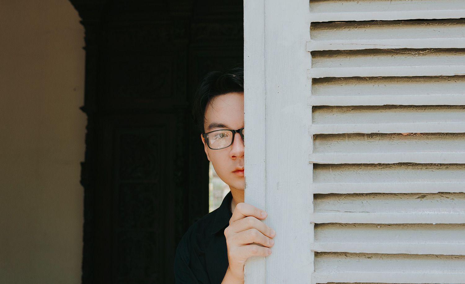 A shy introvert hides