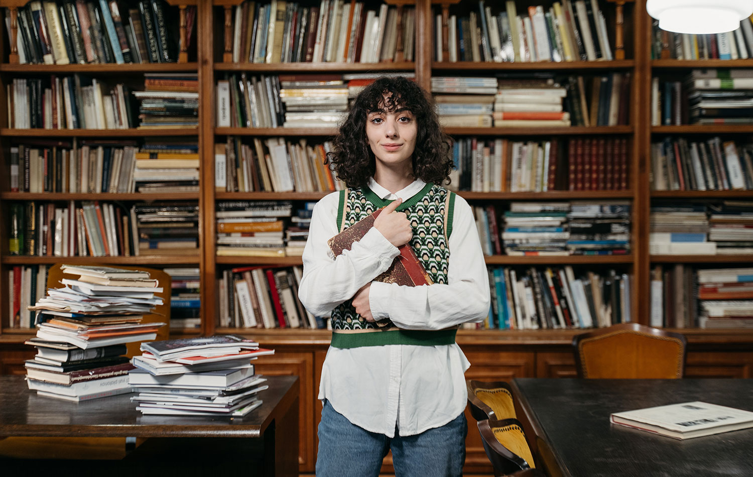 An introvert surrounded by books