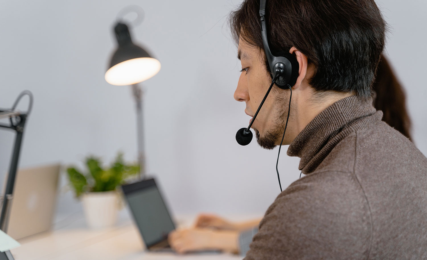 An introvert working at a call center