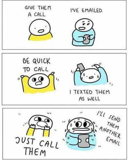 a meme about an introvert making a phone call