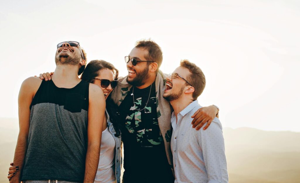 an introvert with their friends
