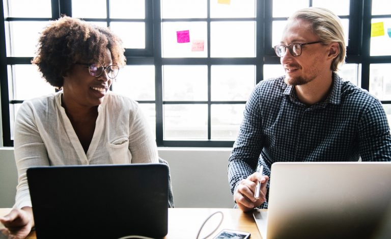 An introvert connects with his coworker.