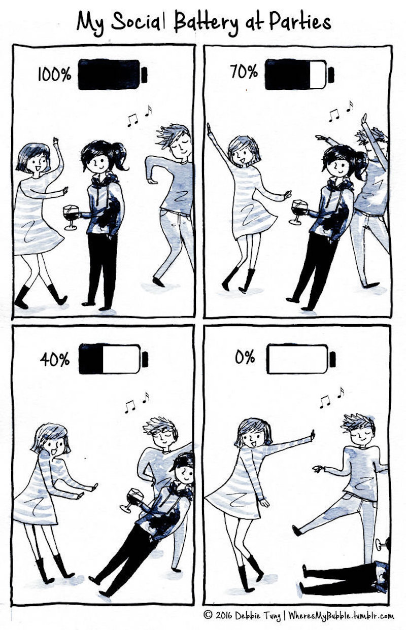 my social battery at parties meme