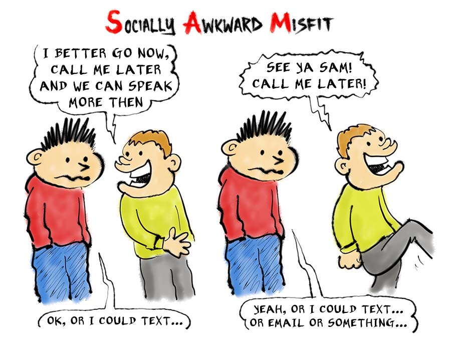 a comic about an introvert wanting to text not call