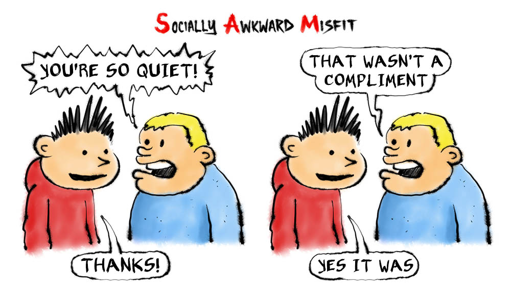 a comic about an introvert being told he is too quiet