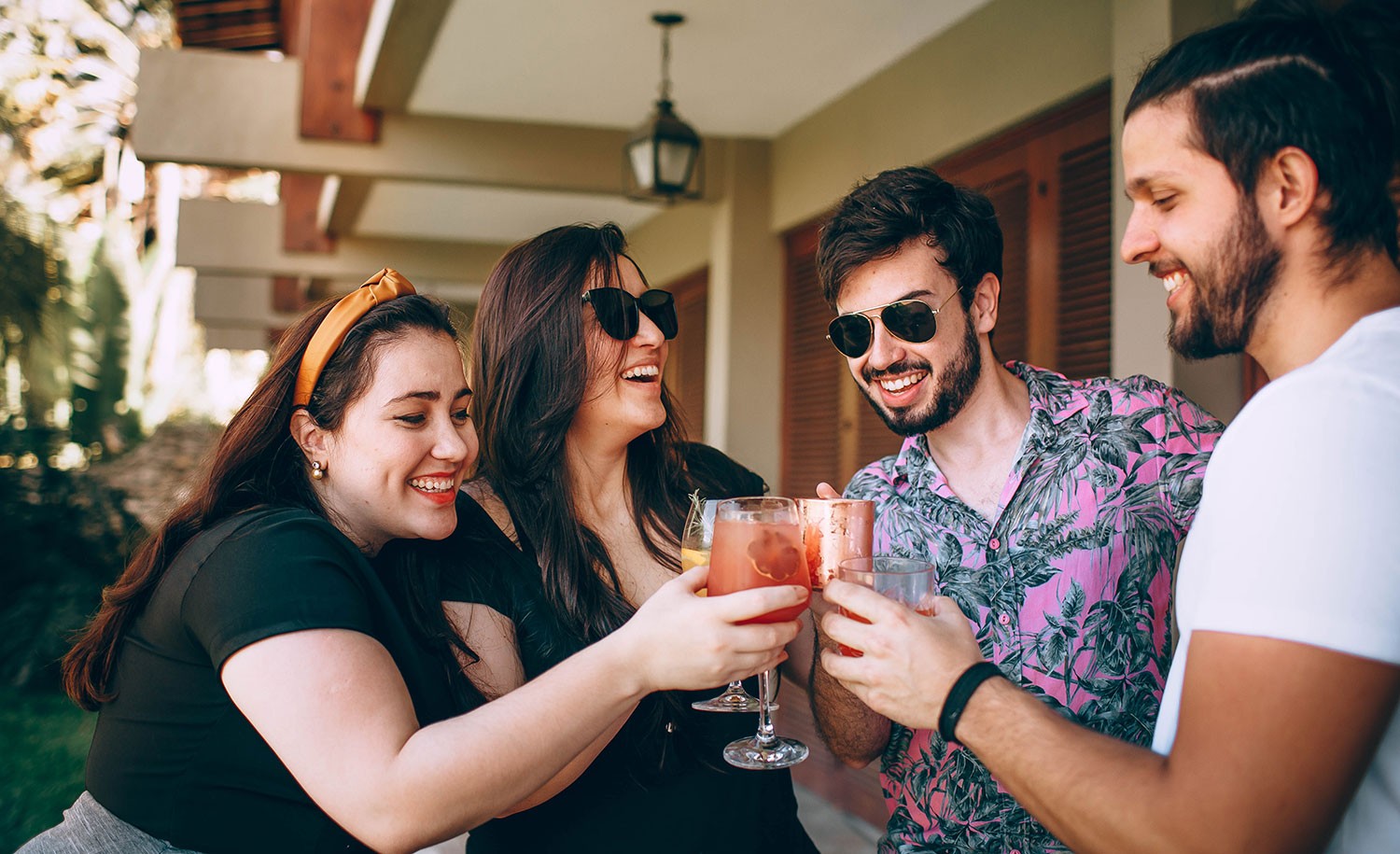 A group of friends drinking alcohol