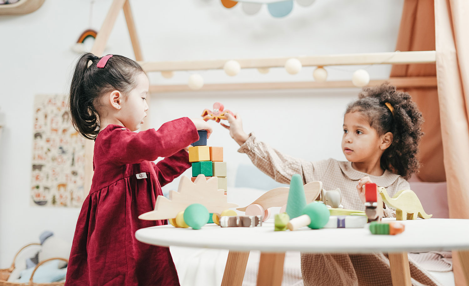 Two children have a playdate