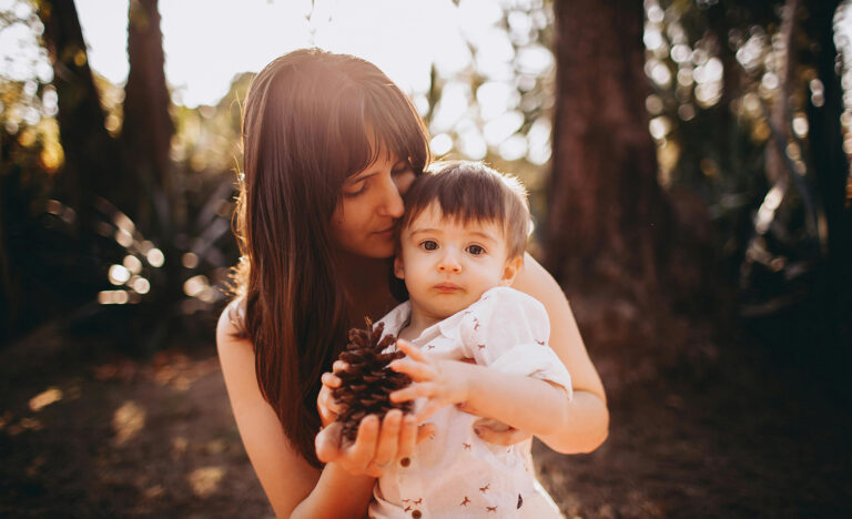 An introverted mom with her son